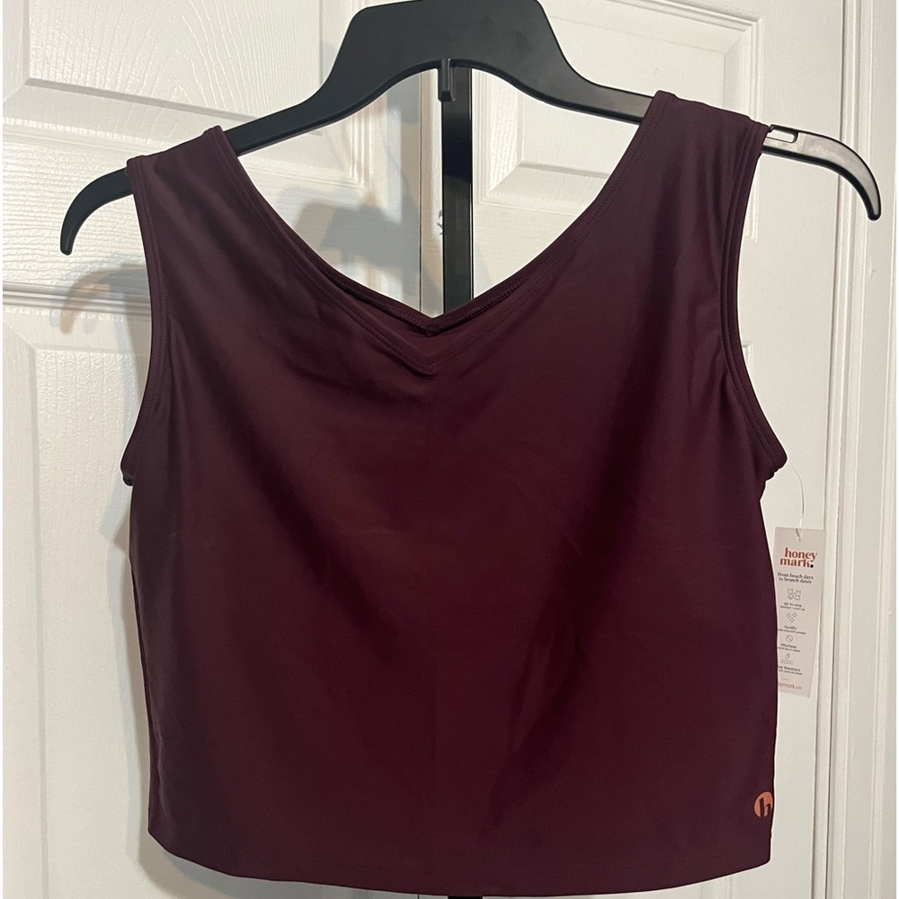 Honeymark Women's Deep Plum Swim Tankini Top